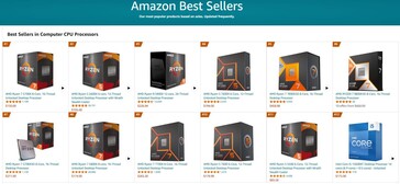 CPU más vendidas en Amazon. (Fuente de la imagen: Amazon)