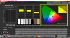 CalMAN ColorChecker (perfil: sRGB, espacio de color de destino: sRGB)