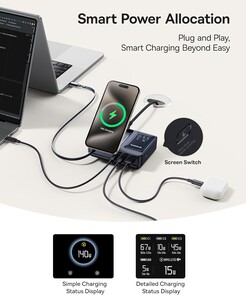 La pantalla LCD muestra información detallada sobre la asignación de energía (Fuente de la imagen: Baseus)