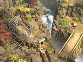 Una imagen que muestra un entorno de Shadow Tactics: Blades of the Shogun, ahora con un 90% de descuento en Steam.