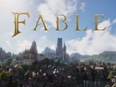 El logotipo de Fable con el mundo de Albion al fondo