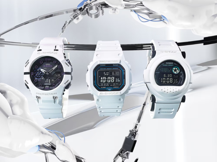 De izquierda a derecha: los relojes Casio GA-B001SF-7AJF, DW-B5600SF-7JF y G-B001SF-7JR. (Fuente de la imagen: Casio)