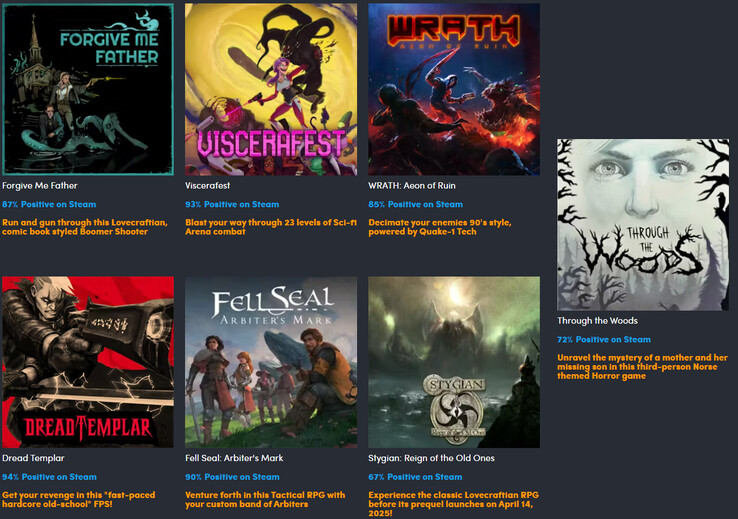 Todos los juegos del paquete Spring Break de Fulqrum Publishing (Fuente de la imagen: Humble Bundle)