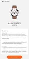 El registro de cambios de la actualización beta 4.2.0.521(C00M07) para el Huawei Watch GT 4. (Fuente de la imagen: IT Home vía Google Translate)