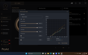 Ajustes de la GPU en modo manual