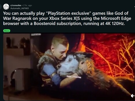 God of War Ragnarok jugando en la consola Xbox (Fuente de la imagen: captura de pantalla, Console Gaming subreddit)