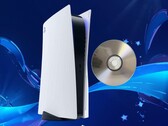 La consola PS5 se muestra con un disco físico de un videojuego