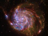 Una imagen que muestra una galaxia espiral.