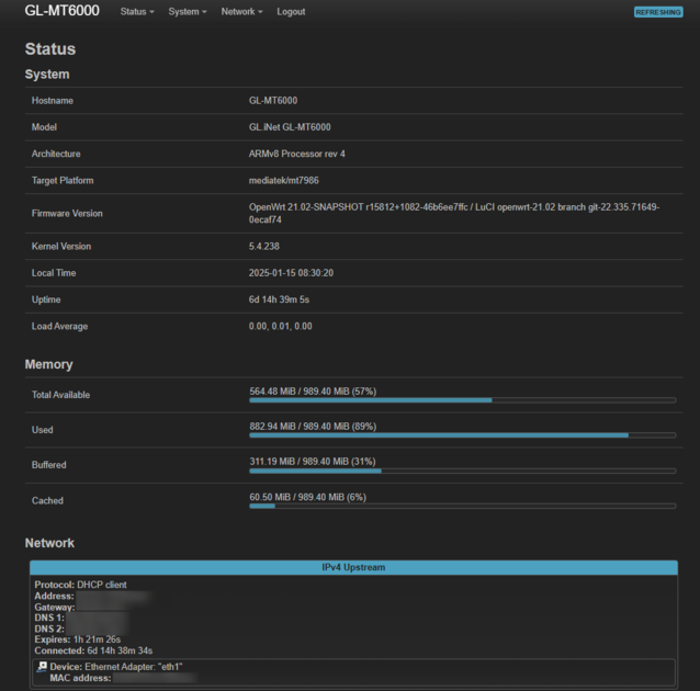 Todavía puede acceder a la interfaz LuCI OpenWRT para un control más fino sobre cosas como el cortafuegos del router (Fuente de la imagen: David Devey, Notebookcheck)