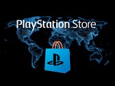 Logotipo de PlayStation Store representado en un mapa del mundo