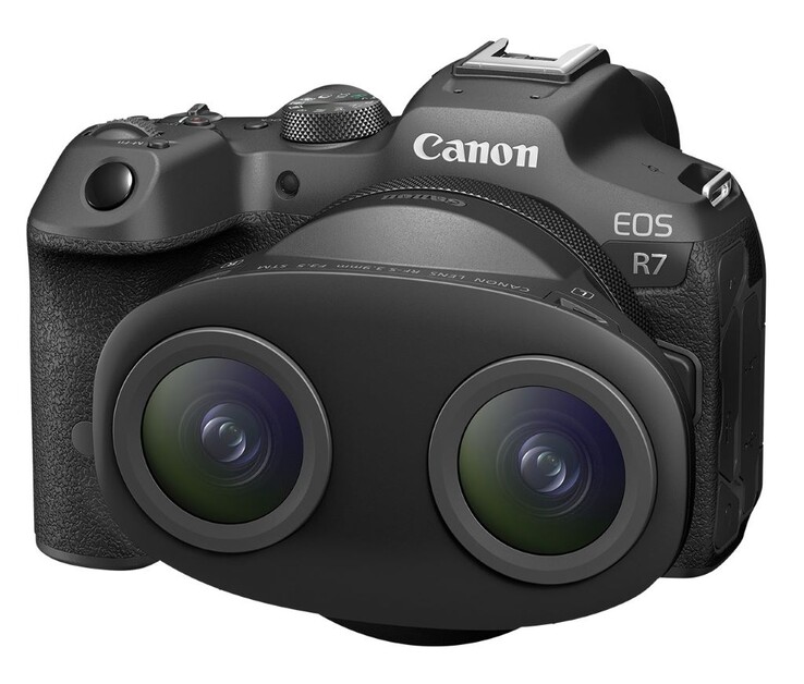 La cámara sin espejo Canon EOS R7 es el único modelo compatible con el objetivo Dual Fisheye. (Fuente: Canon)