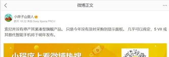 Supuesto rumor sobre el Xperia 5. (Fuente de la imagen: vía Weibo)