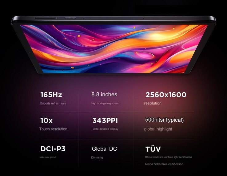 2024 Legion Detalles de la pantalla de la tableta Y700 (Fuente de la imagen: Lenovo - machine translated)