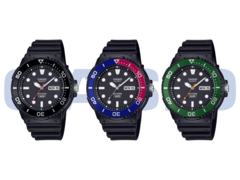 De izquierda a derecha, las Casio MRW230H-1E1V, MRW230H-1E2V y MRW230H-1E3V. (Fuente de la imagen: Casio)