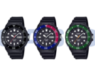 De izquierda a derecha, las Casio MRW230H-1E1V, MRW230H-1E2V y MRW230H-1E3V. (Fuente de la imagen: Casio)