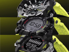 De arriba a abajo, el Casio G-Shock Gravitymaster GRB300RY-1A9, el Mudman GW9500MRY-1A9 y el Rangeman GPRH1000RY-1A9. (Fuente de la imagen: Casio)