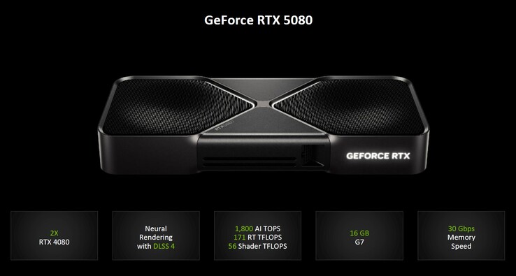 Nvidia GeForce RTX 5080 (Fuente de la imagen: Nvidia)