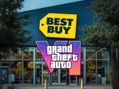 Tienda Best Buy con el logotipo de GTA 6.