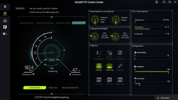 El centro de control de Gigabyte