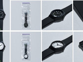 Relojes de pulsera de FamilyMart en blanco y negro, desarrollados conjuntamente con Citizen Watch, mostrados con detalles del empaque y la correa.