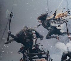 Kratos se defiende de una afligida y enfurecida Freya en God of War Ragnarok. (Fuente de la imagen: PlayStation)