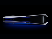 Un render de una Sony PlayStation 5 Pro colocada horizontalmente