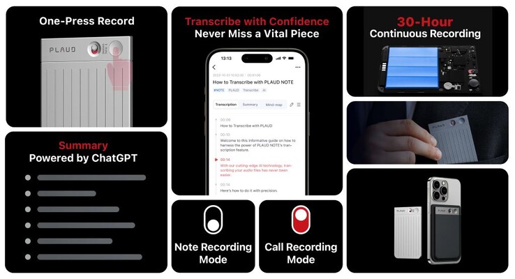 La grabadora de voz impulsada por IA Plaud Note es fácil de usar y puede transcribir automáticamente el habla y proporcionar resúmenes. (Fuente de la imagen: Plaud)