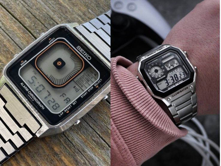 El Seiko G757 (izquierda) y el Casio AE-1200WHD-1AV (derecha). (Fuente de las imágenes: MyRetroWatches y MTR Watches)