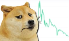 Dogecoin disfrutó de un aumento de más del 20.000% en un año, pero últimamente se ha estrellado con fuerza. (Fuente de la imagen: CoinMarketCap/Imgflip - editado)