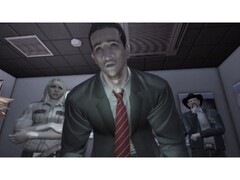 Una captura de pantalla del juego Deadly Premonition que muestra al protagonista y al reparto secundario del juego. (Fuente de la imagen: Steam)