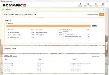 PCMark 10 en funcionamiento con batería