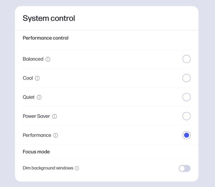 Diferentes modos de rendimiento en el HP OmniStudio X