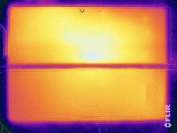 Temperaturas de la superficie de la prueba de tensión (abajo)