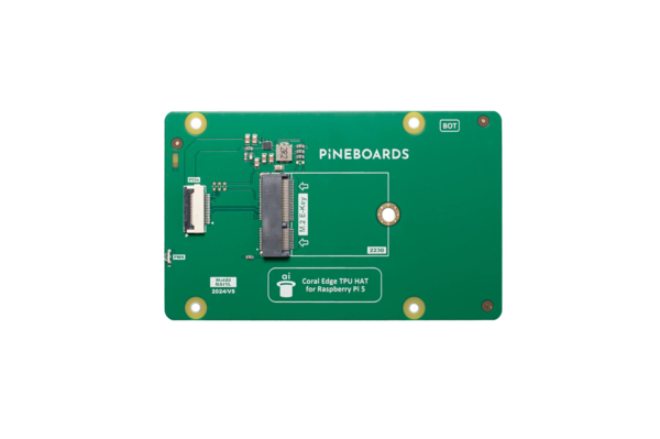 No se confunda por la ranura M.2 NVMe, la Pineboard Hat AI sólo admite una TPU Coral M.2 (Fuente de la imagen: Pineboard)