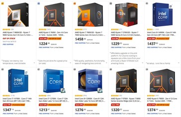 CPU más vendidas en Newegg. (Fuente de la imagen: Newegg)