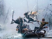 Render artístico de Kratos y Atreus luchando contra Freya de God of War Ragnarok.