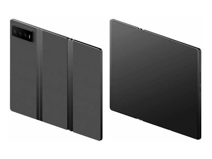 El actual diseño tri plegable de Xiaomi(?). (Fuente: Digital Chat Station vía Weibo)