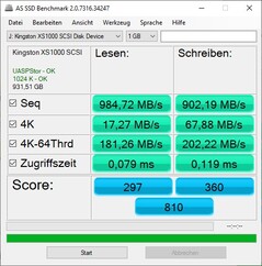 AS SSD en USB 3.2 Gen2 (10 Gbit/s)