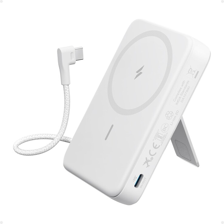 El Anker Zolo Power Bank (10K, magnético, cable USB-C integrado). (Fuente de la imagen: Anker)