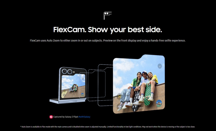 Samsung Galaxy Z Flip 6 FlexiCam (imagen vía Evan Blass)