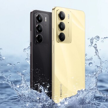 El C75 viene en opciones de color Black Storm y Lightning Gold (Fuente de la imagen: Realme)