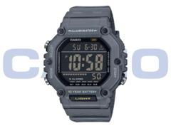 El modelo gris de la serie Casio AE-1600H - la Casio AE-1600H-8BVCF - tiene una pantalla LCD invertida. (Fuente de la imagen: Casio - editado)