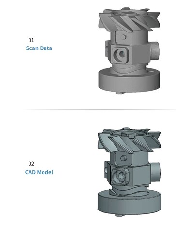 Los datos de puntos producidos por el escáner Simscan-E pueden utilizarse para crear rápidamente modelos que pueden imprimirse con impresoras 3D. (Fuente de la imagen: Scantech)