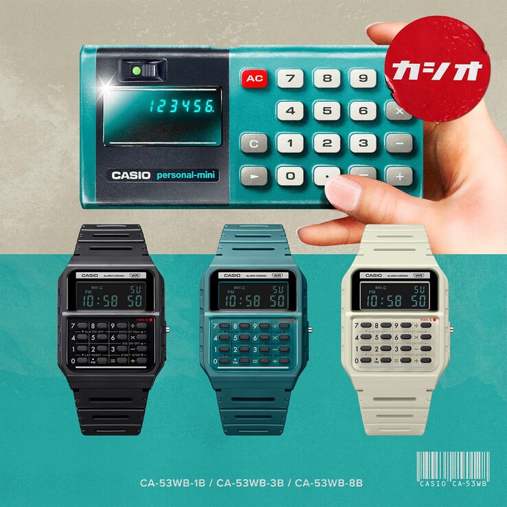 De izquierda a derecha: el CA53WB-1B, el CA53WB-3B y el CA53WB-8B. (Fuente de la imagen: Casio)