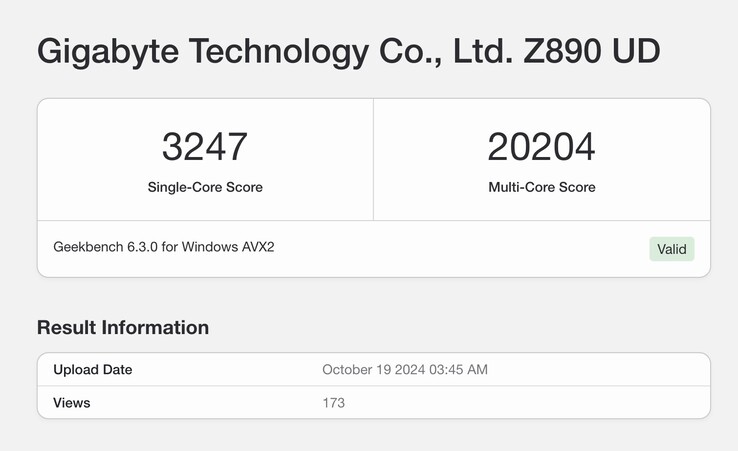 La CPU Core Ultra 285 parece ser bastante potente a pesar de carecer de soporte para hyper-threading. (Fuente de la imagen: Geekbench)