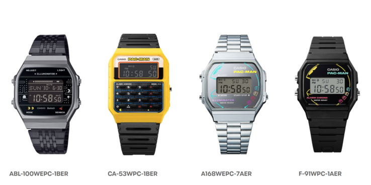 Los cuatro relojes Pac-Man x Casio Vintage se lanzan en más países europeos. (Fuente de la imagen: Casio)