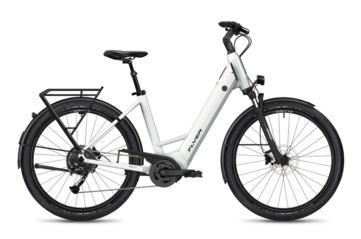 La bicicleta eléctrica Flyer Gotour EL 3.12 XC en blanco perla brillante. (Fuente de la imagen: Flyer)