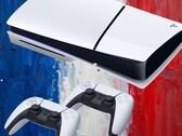 Las consolas PS5 se muestran sobre un fondo temático con la bandera francesa