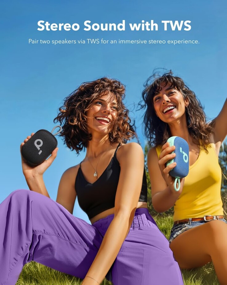 Los usuarios pueden emparejar dos altavoces Bluetooth Soundcore Select 4 Go mediante TWS para obtener un sonido estéreo. (Fuente de la imagen: Soundcore Amazon)