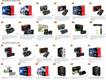 Las GPU más vendidas en Amazon Reino Unido y Alemania (Fuente de la imagen: Captura de pantalla, Amazon Reino Unido, Amazon Alemania)